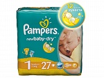 PAMPERS Подгузники New Baby Newborn (2-5 кг) Стандартная Упаковка 27\28