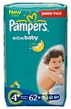 PAMPERS Подгузники Active Baby Maxi Plus (9-16 кг) Джамбо Упаковка 62\66